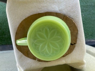 Jeannette Jadeite  Uranium Pitcher Sunflower Bottom
