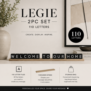 LEDGIE LETTERBOARD 2PC SET-110 BLK LETTERS