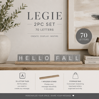 LEDGIE LETTERBOARD 2PC SET-70 GRY LETTERS
