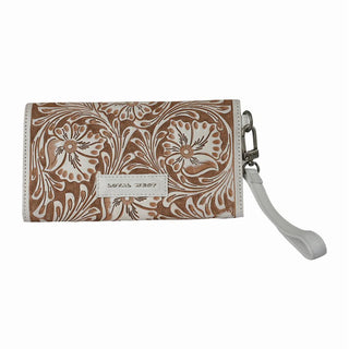 Handtooled Drover Wallet Ivory