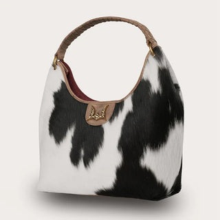 Loyal West Medium Purse Black and White Cowhide