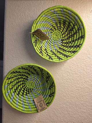 Handwoven African  Raffia Basket Bowl - Artisan Woven Home Decor