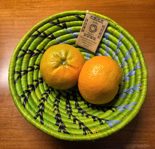 Handwoven African  Raffia Basket Bowl - Artisan Woven Home Decor