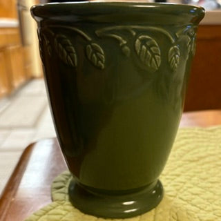 Longaberger Green Stoneware Vase