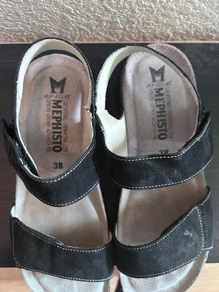 Mephisto Black Suede Sandals, 38