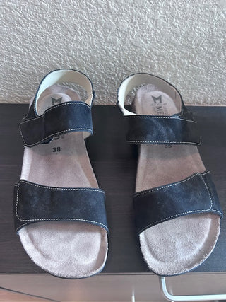 Mephisto Black Suede Sandals, 38