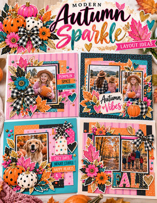Modern Autumn Sparkle 12x12 Scrapbook Kit