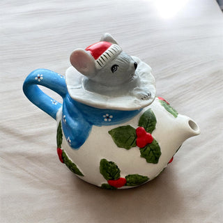 Christmas Mouse Stocking Teapot