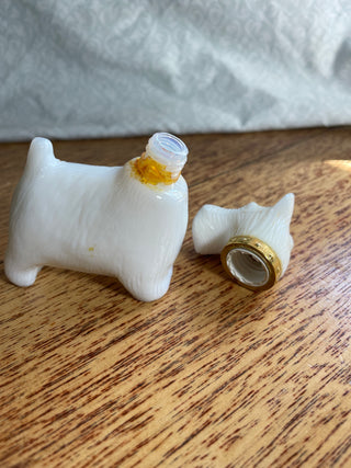 VNTG Avon Milk Glass Scottie Perfume Bottle