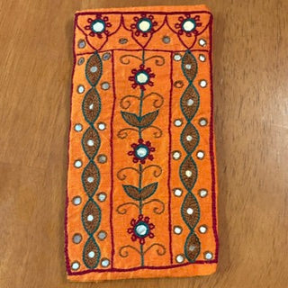 Orange Silk Glasses/Phone Case, Made in India