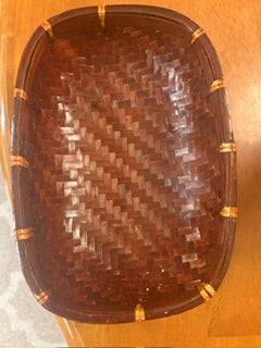 MCM Oval Bamboo and Rattan Woven Basket