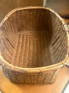 Large MCM Herringbone Weave Basket