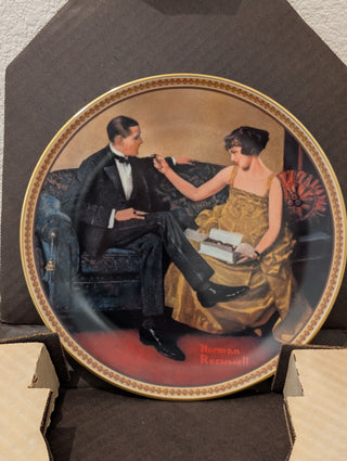 Norman Rockwell Plate "Flirting in the Parlor"  COA