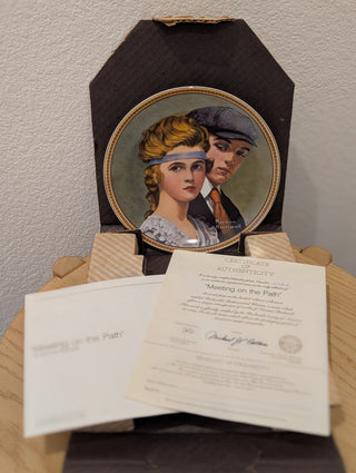 Norman Rockwell Plate "Meeting on the Path" COA