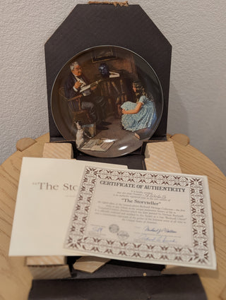 Norman Rockwell Plate "The Storyteller" COA