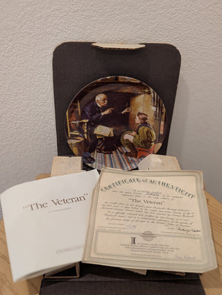 Norman Rockwell Plate "The Veteran"  COA