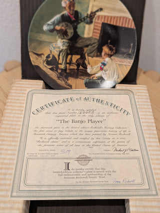 Norman Rockwell Plate "The Banjo Player" COA