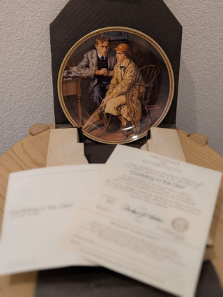 Norman Rockwell Plate "Confiding in the Den" COA