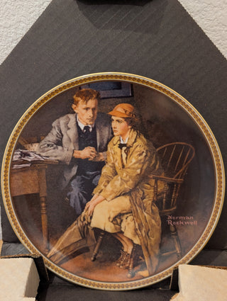 Norman Rockwell Plate "Confiding in the Den" COA