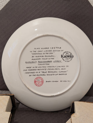 Norman Rockwell Plate "Confiding in the Den" COA