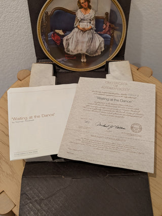 Norman Rockwell Plate "Waiting at the Dance" COA