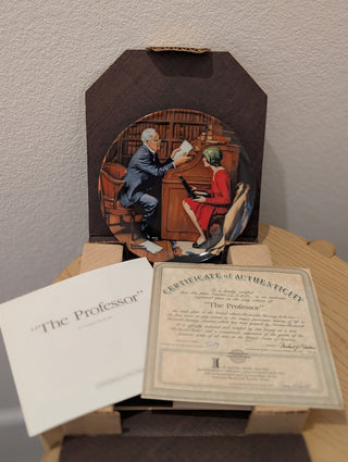 Norman Rockwell Plate "The Professor" COA