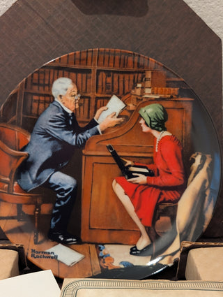 Norman Rockwell Plate "The Professor" COA