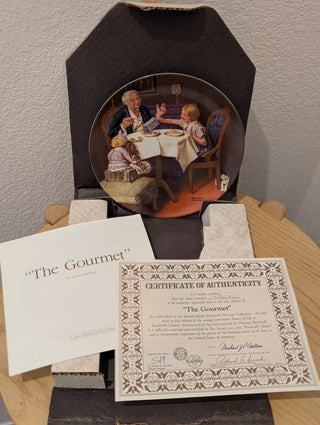 Norman Rockwell Plate "The Gourmet" COA