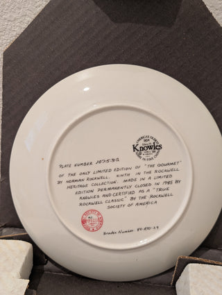 Norman Rockwell Plate "The Gourmet" COA