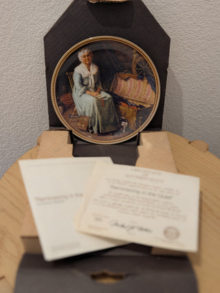 Norman Rockwell Plate "Reminiscing in the Quiet" COA