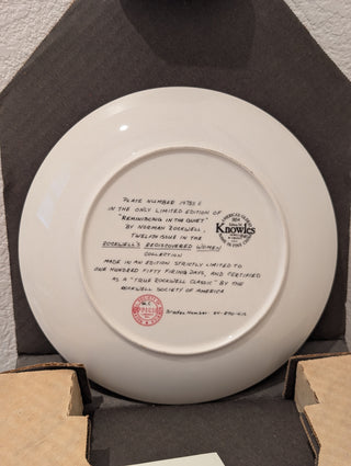 Norman Rockwell Plate "Reminiscing in the Quiet" COA