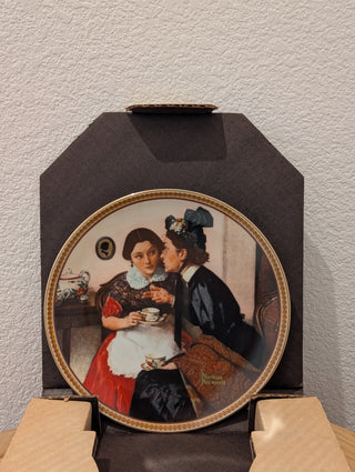 Norman Rockwell Plate "Gossiping in the Alcove"  COA