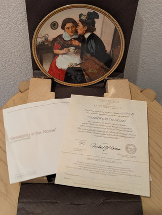 Norman Rockwell Plate "Gossiping in the Alcove"  COA