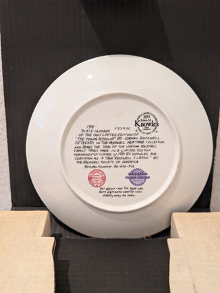 Norman Rockwell Plate "The Young Scholar" COA