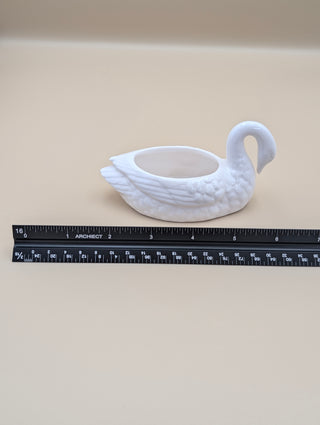 White Ceramic Swan Dish