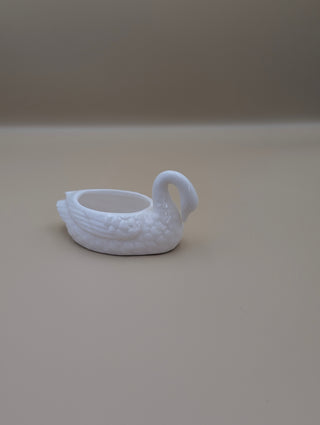 White Ceramic Swan Dish