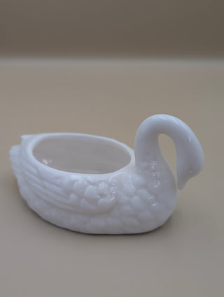 White Ceramic Swan Dish