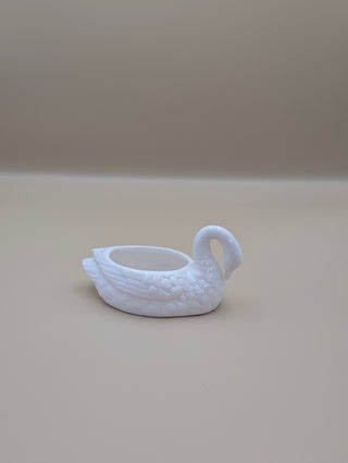 White Ceramic Swan Dish