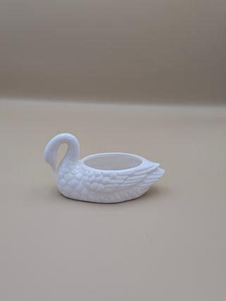 White Ceramic Swan Dish