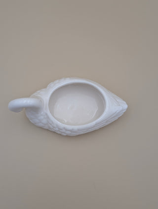 White Ceramic Swan Dish