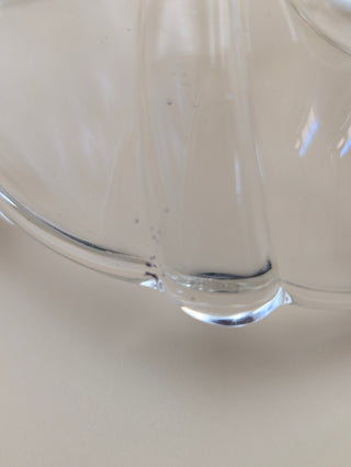 Ribbed Glass Seashell Bowl