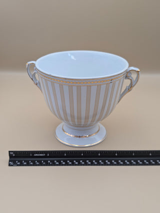 Gold Striped Footed Urn