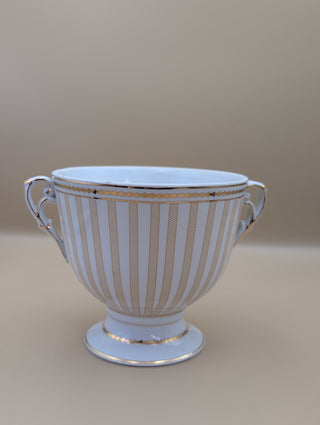 Gold Striped Footed Urn