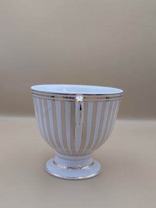 Gold Striped Footed Urn