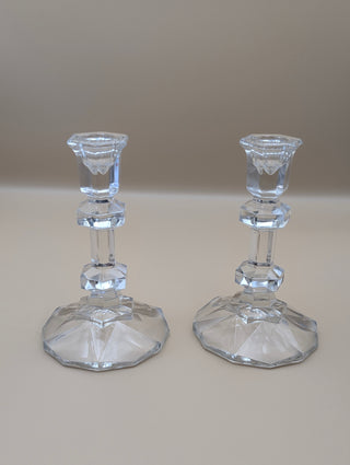 Glass  Candlestick Holders Set of 2