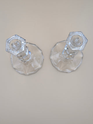 Glass  Candlestick Holders Set of 2