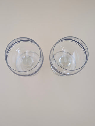 Luminarc Blue Striped Wine Glasses Set of 2