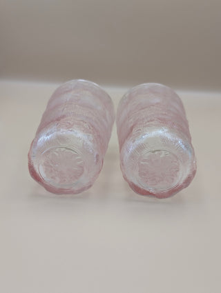 Pink Frosted Glass Tumblers Set of 2