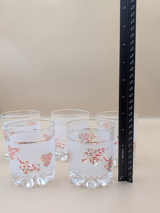 Frosted Pink Grape Glasses Set of 5