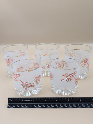 Frosted Pink Grape Glasses Set of 5